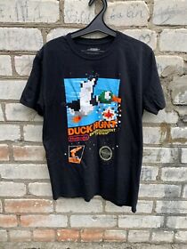 Nintendo NES Duck Hunt Juego Cubierta Para Hombre Camiseta Negra Talla L Juegos Retro