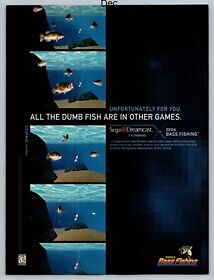 Sega Bass Fishing Sega Dreamcast Game Promo 1999 Full Page Print Ad