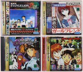 Evangelion 2nd Impression + Others SET Lot 4 Sega Saturn Japan Ver. used