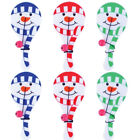 6 Snowman Paddle Bats & Balls - Stocking Toy Loot/Party Filler Kids Christmas