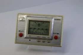 Nintendo Game & Watch Silver Screen Vermin Made in Japan 1980 Great Condition