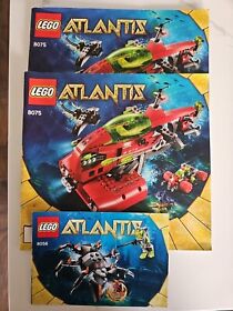 Lego Atlantis #8075 1 & 2, + 8056 All Manuals Only  3 Total