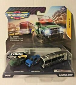 Micro Machines Series 2 Micro City 3 Pack Chrome Bus CHASE