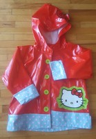 Kid's Western Chief Red Bow Hello Kitty Girls Waterproof hood Raincoat Sz 4T