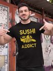 Sushi Addict Traditional Food Men's Black T-shirt