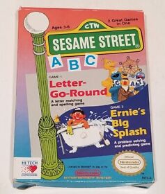 Sesame Street ABC (NES 1989) CIB W/ Manual, Sleeve, Game, Styrofoam, MINT BOX 