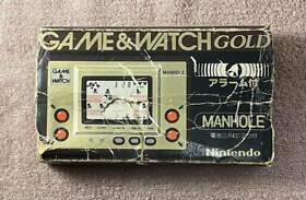  Nintendo LCD MANHOLE Game Watch Gold with Box MH-06 Tested From Japan F/S
