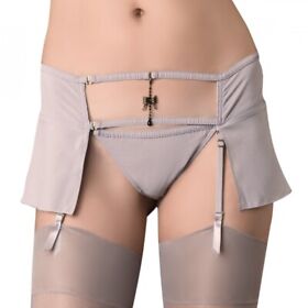 Silky Garter Belt Mini Skirt Garterbelt Feerie Precieuse Maison Close Gray L XL