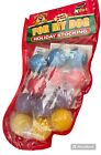Holiday Soccer Dog Toy Tiny Hi Pitch Ball Stocking Christmas Colorful 12 Pieces