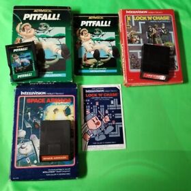 Boxed Intellivision 3 Game Lot - Pitfall Lock N Chase Space Armanda