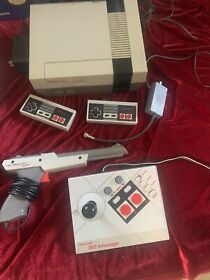 Nintendo NES Control Deck Home Console - Gray w/ gun and extra joystick control