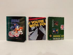 NES Sega Poster Lot WORN x3 Play with Power Jurassic park Madden SNES