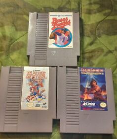 Lot Of 3 Nintendo Nes Games Blades Of Steel Bases Loaded Ironsword TESTED 🔥🔥🔥