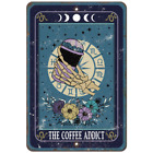 Gothic Witchcraft Aluminum Metal Sign - Coffee Addict Tarot Card Decoration