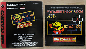 NES Classics Pac Man Nintendo Gameboy Advance MANUAL & CLUB NINTENDO POINTS Only