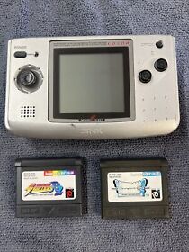 SNK Neo Geo Pocket Color Silver Console Only Tested & Working + Bundle