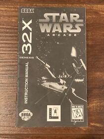 Star Wars Arcade StarWars Sega 32X Genesis Game Instruction Manual Only 