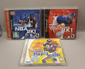 Sega Dreamcast Sports Game Lot (3) NFL 2K, NBA 2K1, Baseball 2K1 *FREE SHIPPING