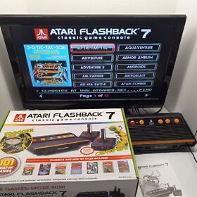 Atari Flashback 7 Classic Game Console 101 Built-in Games Wireless TESTED 100%
