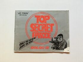 Vtg Nintendo NES Top Secret Episode Golgo 13 Video Game Manual 
