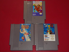 NES 3 Cartridge Lot Mickey Mousecapade, Circus Caper, Spy vs Spy (Mad Magazine)