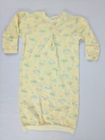 Gerber Yellow Animal Print Bottomless Sleeper with Mitten Cuffs Size 0-6 Months