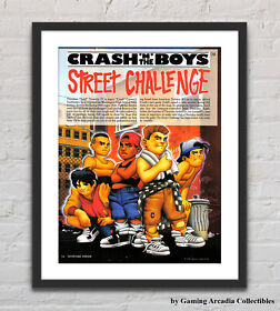 Crash 'n' The Boys Street Challenge NES Glossy Promo Ad Poster Unframed G4822