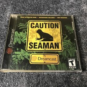 Caution Seaman Sega Dreamcast Complete In Box Cib Manual Tested