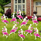 12 Pack Halloween Skeleton Flamingo Yard Sign with Stakes 30 Inch Outdoor Flamin