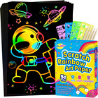 Rainbow Scratch Paper Sets: 60Pcs Magic Art Craft Scratch off Papers Supplies Ki