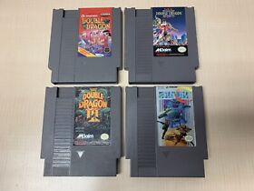Double Dragon 1, 2, 3 & Contra Super C NES Lot of 4 NES Game Bundle Tested Clean