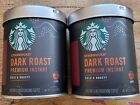 2 Pack Starbucks Premium Instant Coffee Dark Roast 100% Arabica Recyclable Tins