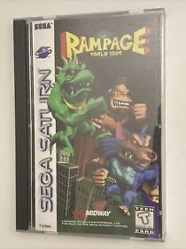 Rampage World Tour COMPLETE CIB (Sega Saturn, 1997) Tested CLEAN and MINT w/ REG