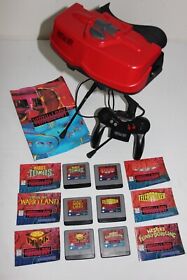 Nintendo Virtual Boy Console w/ 6 Games & Manuals (Wario, Tetris 3D, Mario) + AC