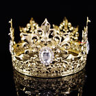 19 Styles Men's Imperial Medieval Fleur De Lis Gold King Metal Full Round Crown