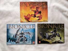 Lot of 3 Lego Instruction Manuals 8534 Bionicle Technic Tahu 8566 Onua Nuva 8619