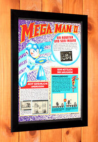 Mega Man II 2 Nintendo NES Capcom Vintage Small Promo Poster / Ad Page Framed