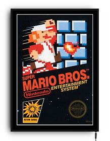 NES SUPER MARIO BROS poster LED Lightbox kids games video room NINTENDO console
