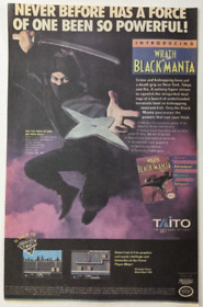 Wrath of the Black Manta Print Ad Game Poster Art PROMO Original Nintendo NES