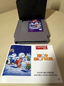 Funda rara Snow Brothers Nintendo NES EE. UU. NTSC auténtica con manual 1991 probada