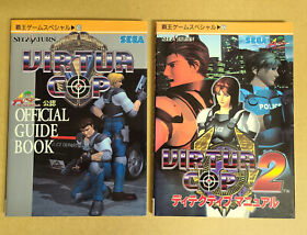 SS VIRTUA COP Official Guide Book + virtua cop 2 Detective Manual Sega Saturn