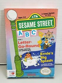 Vtg. 1989 Sesame Street ABC Letter Go Round/Ernie Big Splash Nintendo NES
