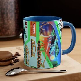 Galaxian NES 8 bit game box cover famicom Accent Coffee Mug, 11oz blue