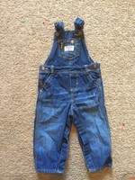 EXCELLENT USED CONDITION  Infant Boys Denim OSHKOSH B'GOSH Overalls Size 12 Mths