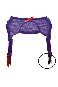 AGENT PROVOCATEUR Womens Garter Belt Lacy Sheer Floral Purple Size S