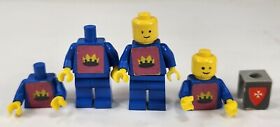 Lot of Lego Blue Knight Minifigures w/ Crown Stickers 375 6075 Yellow Castle