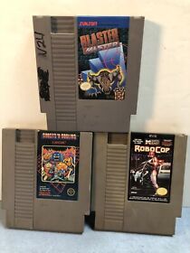 Lote de 3 juegos de NES: Master Blaster, Robocop, Ghosts N' Goblins, limpiados