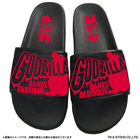 Sandalias Godzilla FC / NES negras x rojas poliéster juegos glorioso Japón nuevas