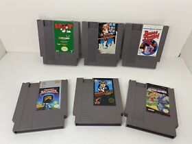 Nintendo NES Games Lot Of 6 Super Mario Bros Duck Hunt Bases Loaded Spot Hogans