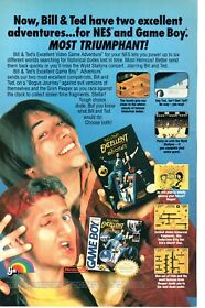 1991 BILL & TED'S EXCELLENT ADVENTURE Promo PRINT AD WALL ART - NES GAME BOY